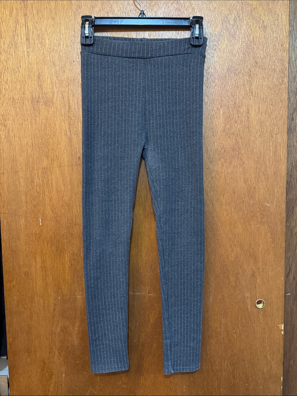 Charcoal Gray Striped Leggings
